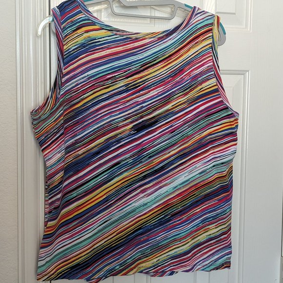 Rafaella Studio Multi-colored sleeveless top size XL - Picture 3 of 9